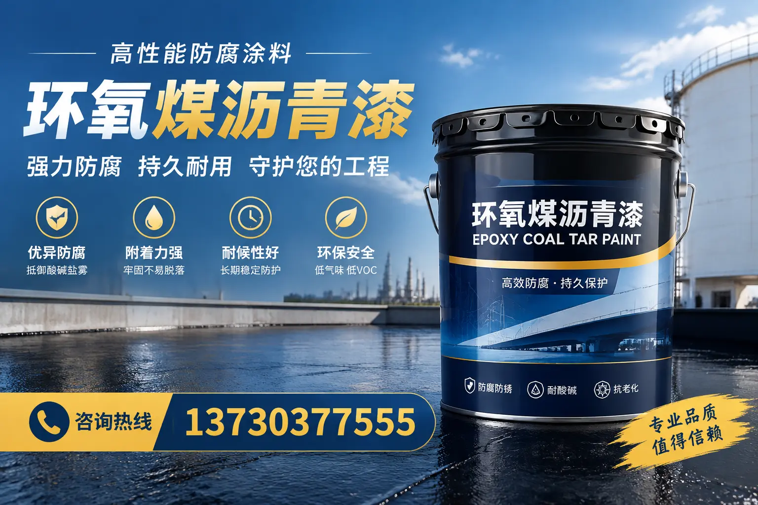 环氧煤沥青漆的耐久性分析，适合防城港的使用场景